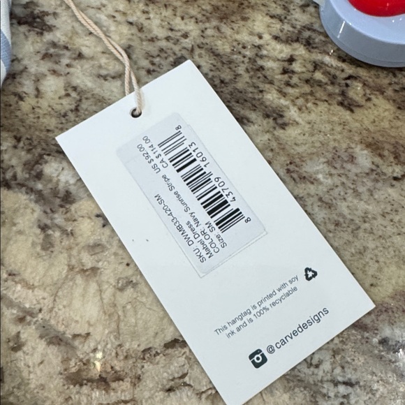 Carve Designs Mable Dress - Blue and White Striped Halter - Picture 6 of 7